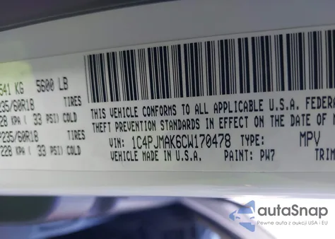 2012 Jeep Liberty Sport from USA, damaged, VIN 1C4PJMAK6CW170478